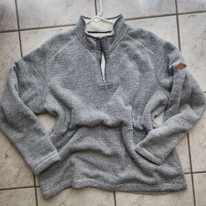 Orvis Mens  Gray Zip Up Sweater XXL